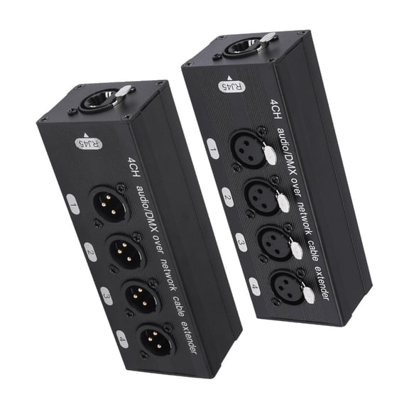 Aluminum 4 Channel 3Pin XLR Sound Extender with CAT5A/CAT6/CAT7 Ethernet Cable Connection for Signal Transmission