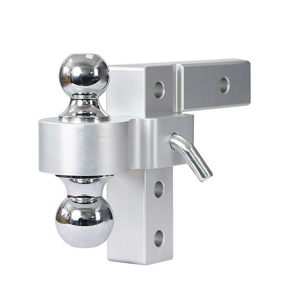 Aluminum 4 Levels Adjustable 6" Trailer Raise Drop W/ Tow Hook Double Ball Mount 2 Inch Standard Receiver Parts ,Heavy-Duty