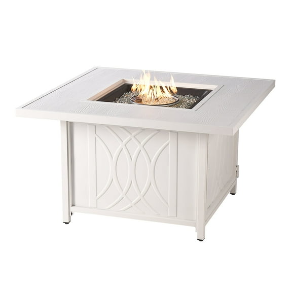 Aluminum 42-in Square Propane Fire Table with Beads, Covers and Lid