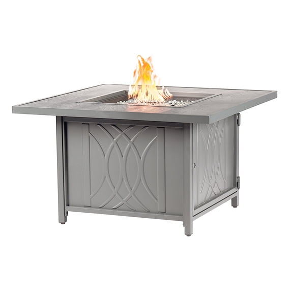 Aluminum 42-in Square Propane Fire Table with Beads, Covers and Lid