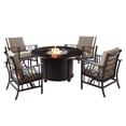 thumbnail image 1 of Aluminum 44-in Round Antique Copper Fire Table Set with Rocking Chairs, 1 of 9