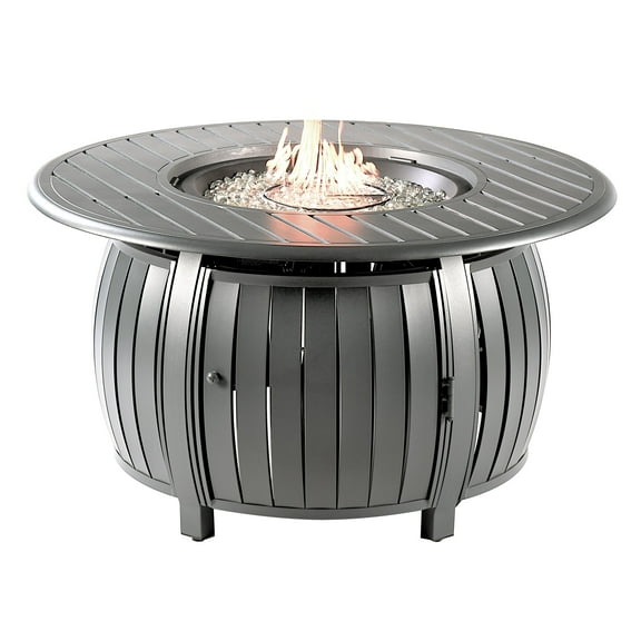 Aluminum 44-in Round Propane Fire Table with Beads, Covers and Lid