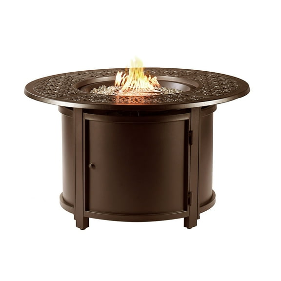 Aluminum 44-in Round Propane Fire Table with Beads, Covers and Lid