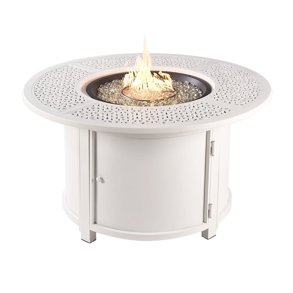 Aluminum 44-in Round Propane Fire Table with Beads, Covers and Lid