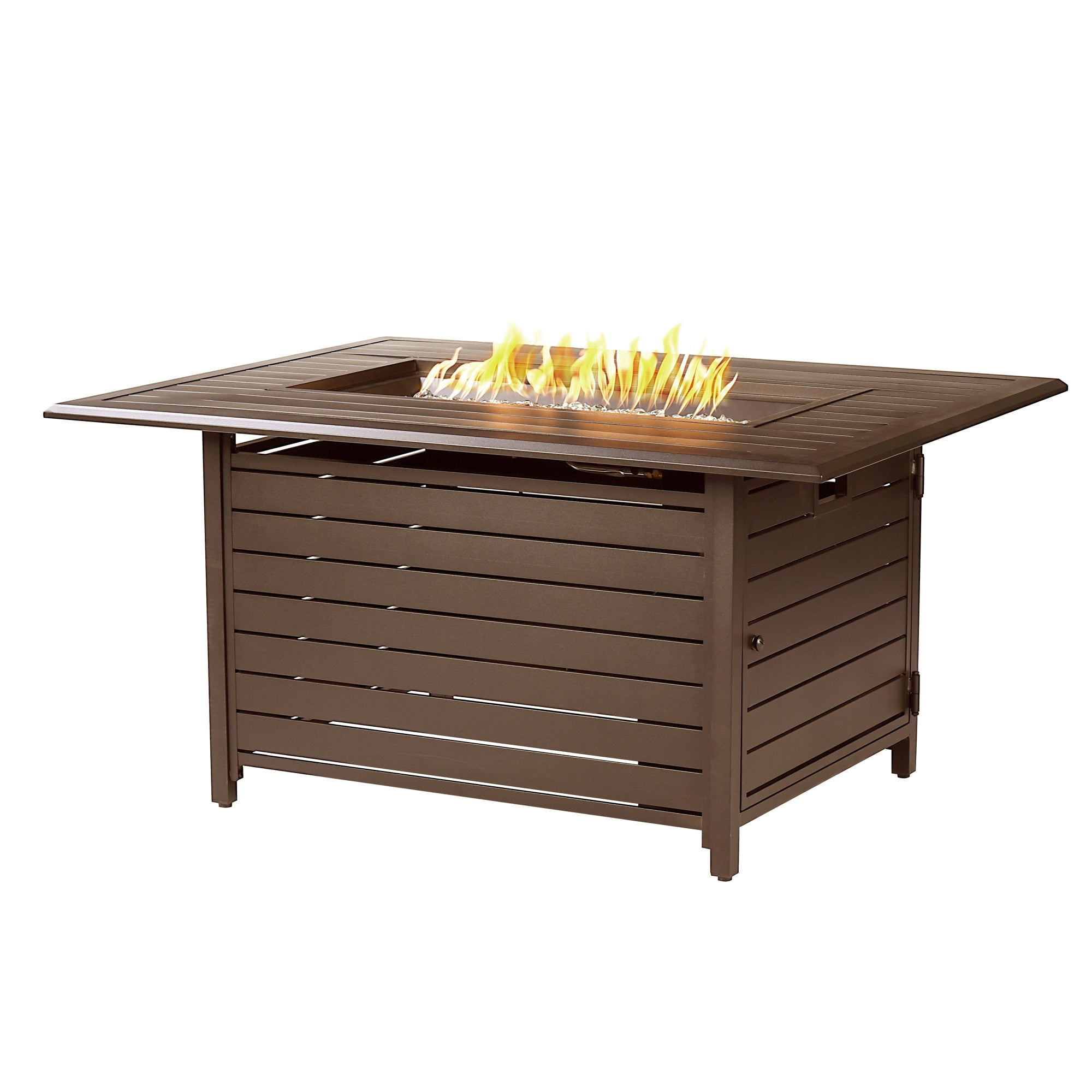Aluminum 48-in Rectangular Propane Fire Table, Beads, Covers and Lid ...