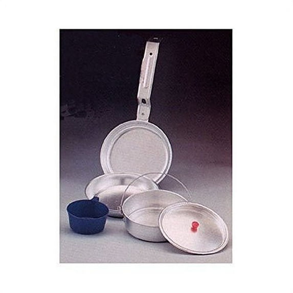 Aluminum 5 Piece Mess Kit for Camping & Outdoor Cooking - Pots Pan Set