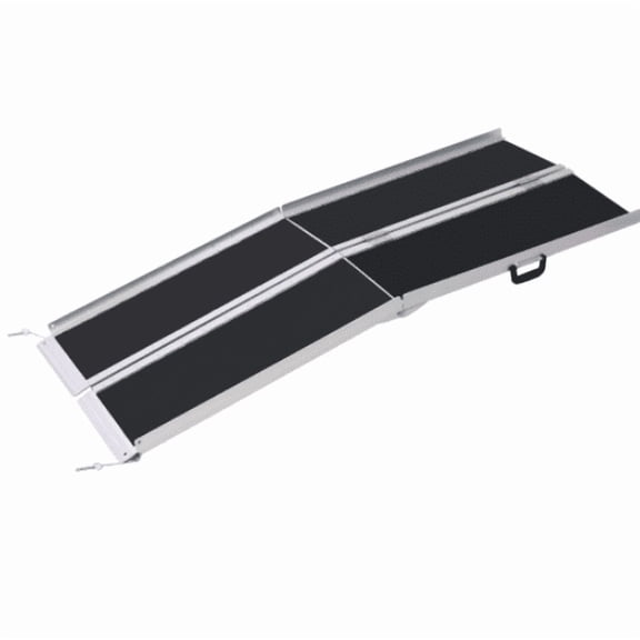 Aluminum 6ft Foldable Wheelchair Ramp 2-Piece 600lb Non-Skid Portable