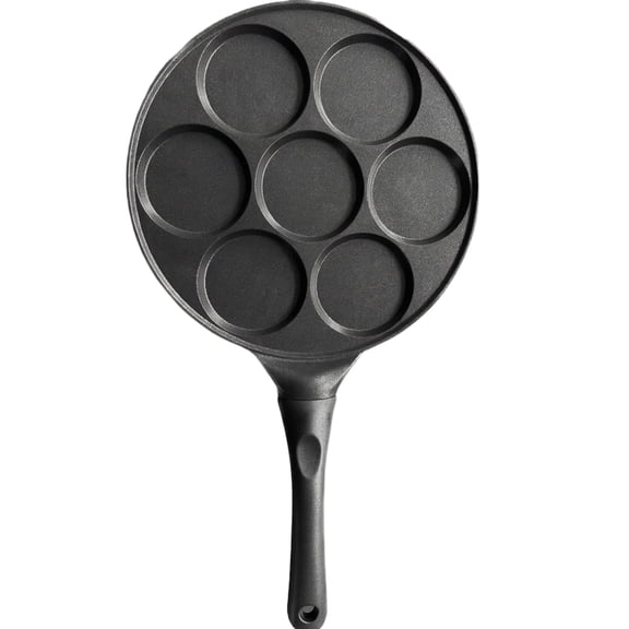 Aluminum 7-Cup Egg Frying Pan, Non-Stick Multi-Functional Cookware with 7 Holes for Even Heating - Ideal for Home Breakfast, Omelets, Pancakes, Versatile for Stovetops, Easy to Clean