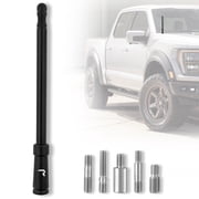 RECON Aluminum 8" Antenna Mast Style Fits OEM Factory Threaded Antenna Truck Antenna - Multiple Color Options Black, Chrome, Red, White, Blue Black