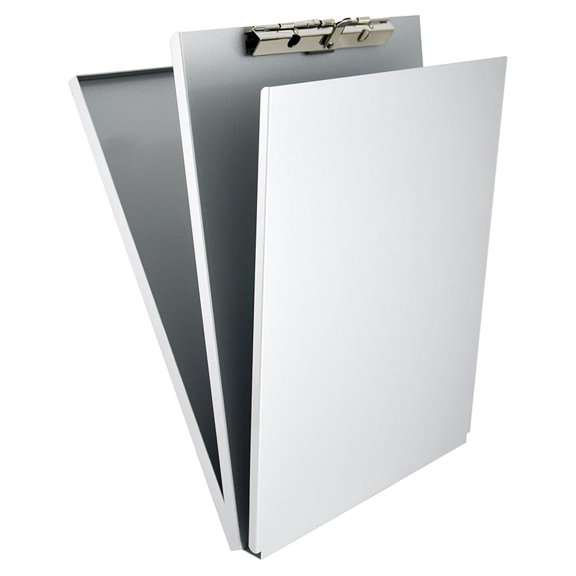 Aluminum A-Holder Form Holder - Letter Size Clipboard with Hinged Plate - Office & Portable Document Organizer - Recycled Material