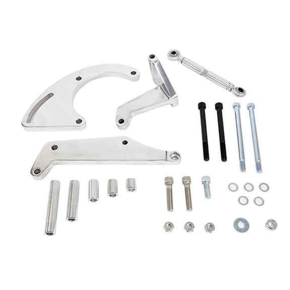 Aluminum AC Compressor Bracket - Chevy SB, Long Water Pump, Driver Side, Polished