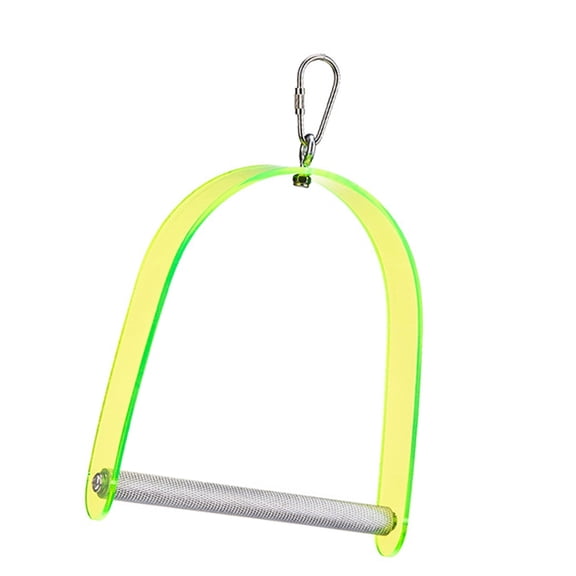 Aluminum Acrylic Bird Swing with Perches for Parrots Parakeets Conures Hanging Toy