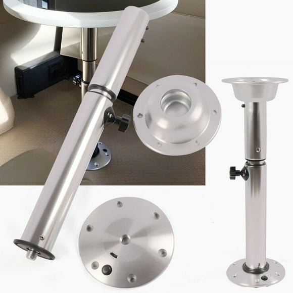 Aluminum Adjustable Table Pedestal Stand for Caravan Motorhome Marine Boat Pedestal Silver 22''-28'' Base for RV Marine Boat Caravan