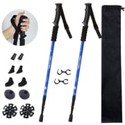Aluminum Adustable Trekking Hiking Poles, Homeya Walking Sticks, Lightweight, Telescopic, Pair of 2, Blue