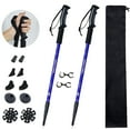 thumbnail image 1 of Aluminum Adustable Trekking Hiking Poles, Homeya Walking Sticks, Lightweight, Telescopic, Pair of 2, Blue, 1 of 10