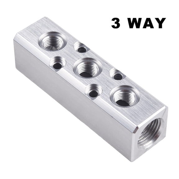 Aluminum Air Hose Inline Manifold Block Splitter G1/4 Threaded Manifold Fitting