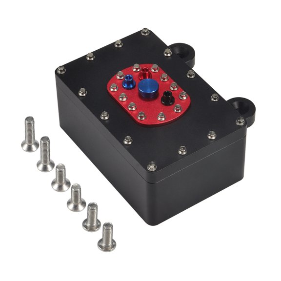 Aluminum Alloy 1:10 Scale Fuel Cell Receiver Box Fits for 1/8 1/10 RC Crawler DIY Garage Building, Black