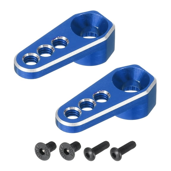 Aluminum Alloy 1/18 25T Steering Servo Arm Horn Deep Blue for DIY RC Car/Boat/Airplane Boat 2 Pcs