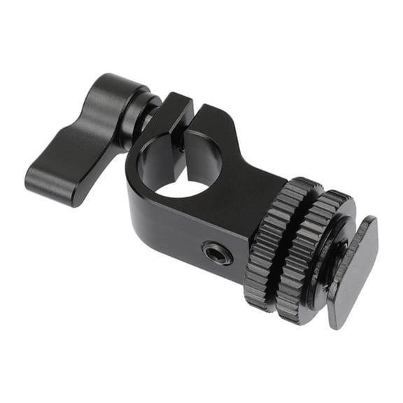 Aluminum Alloy 15mm Single Hole Pipe Clamp Camera Accessory Hot Shoe Mount Extension Bracket for Camera Cage