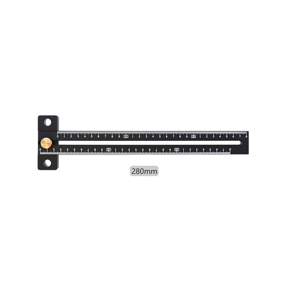 Aluminum Alloy 180/280mm Scale Metric Measure Scribing Ruler for T Shape Woodworking Carpentry Marking Tool
