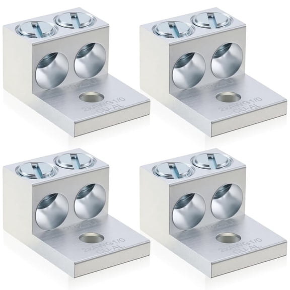 Aluminum Alloy 2-Hole Ground Lugs Tin-Plated Terminals For Reliable Electrical Grounding Easy Installation And Compact Design For Industrial Residential DIY Applications(2b25u)