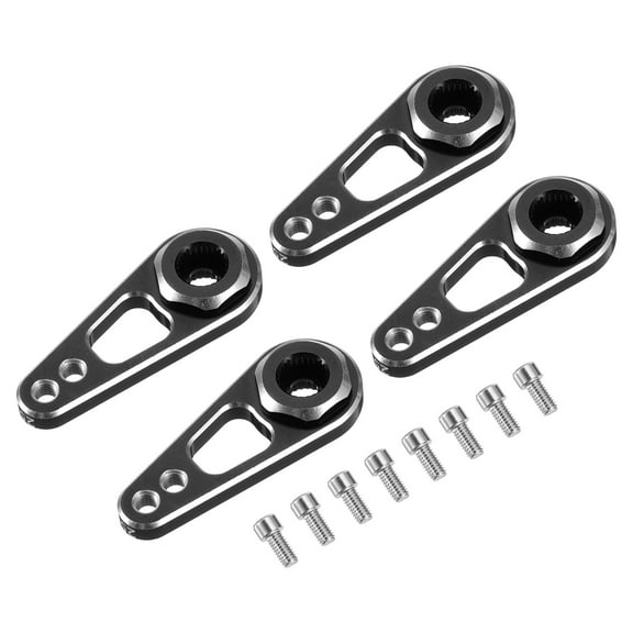 Aluminum Alloy 25T Steering Servo Double Hole Arm Horn Silver for RC Car/Boat/Airplane Boat Accessories 4 Pcs