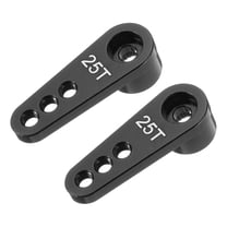 Aluminum Alloy 25T Steering Servo Single Arm Horn Black for RC Car/Boat/Airplane Boat Accessories 2 Pcs