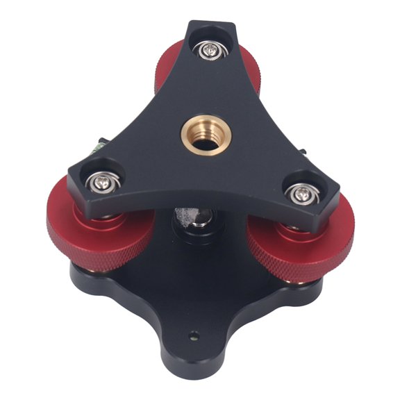 Aluminum Alloy 3/8 Inch Tripod Leveling Base with 3 Bubble Levels & 3-Wheel Adjustment for Camera Panoramic Macro Photography
