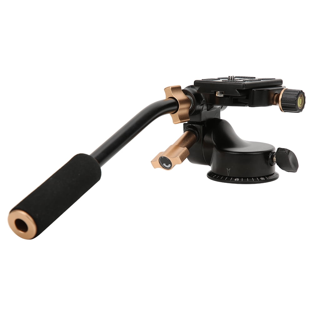 Aluminum Alloy 3Way Damping Video Tripod Head with Pan Bar Handle for