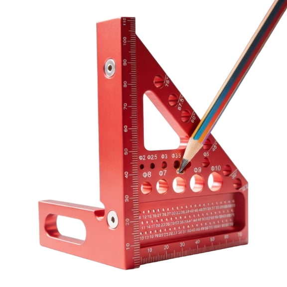 Precision Protractor for Woodworking 3D Angle Measuring Aluminum Alloy Carpenter Triangle Ruler for Accurate Angles in Construction and DIY Projects