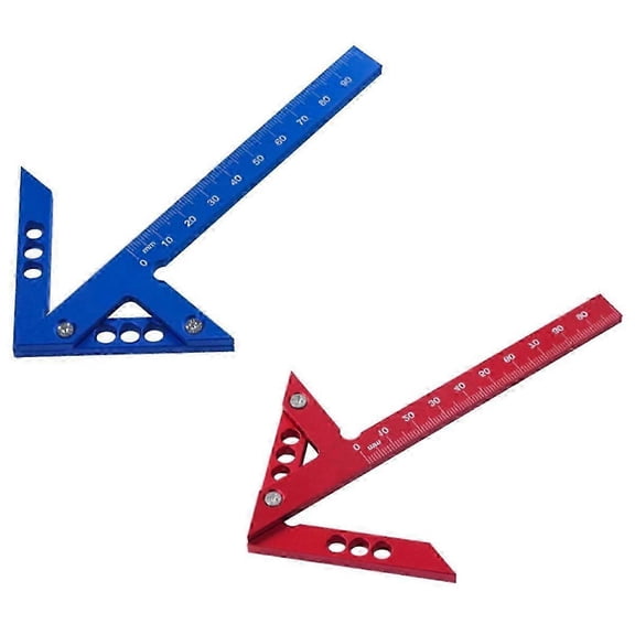 Aluminum Alloy 45/90 Degree Right Angle Center Scriber - Woodworking Ruler & Wire Gauge Tool
