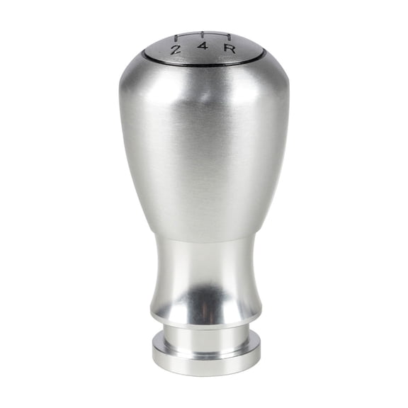 Aluminum Alloy 5 Speed Gear Shift Knob with Integrated Shift Pattern for Standard Manual Transmission Vehicles (Silver)