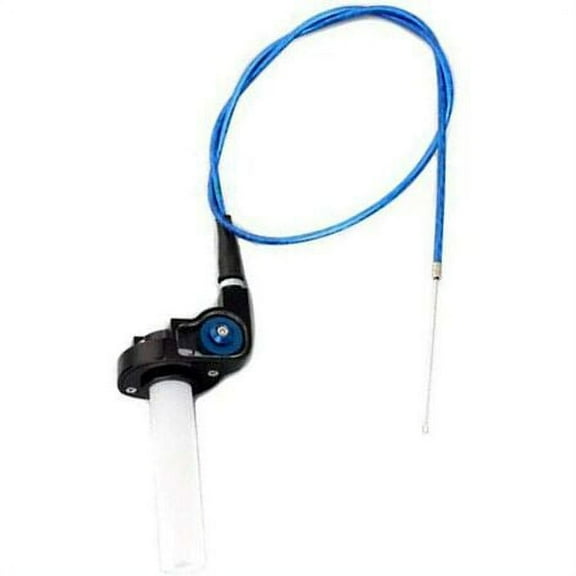 Aluminum Alloy 7/8 Inch Quick Turn Throttle Grip Cable Kit for 50-250CC Bike (Blue)