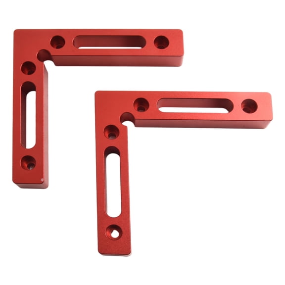 Aluminum Alloy 90 Degree Right Angle Clamp 1Pc/2Pcs Woodworking Square Ruler For Precision Measurement Red Blue L Block Tool Red 2Pcs