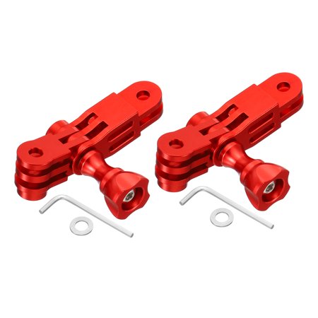 Aluminum Alloy Adjust Arm Straight Joints Mount 3 Way Extension Arm Mount 90 Degree Adapter Mount, Red 2 Pack