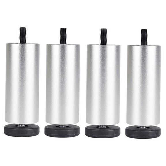 Aluminum Alloy Adjustable Furniture Legs, Sofa Legs Replacement Legs for Armchair, Cabinet, Couch, Dresser(Set of 4) - Silver 15cm
