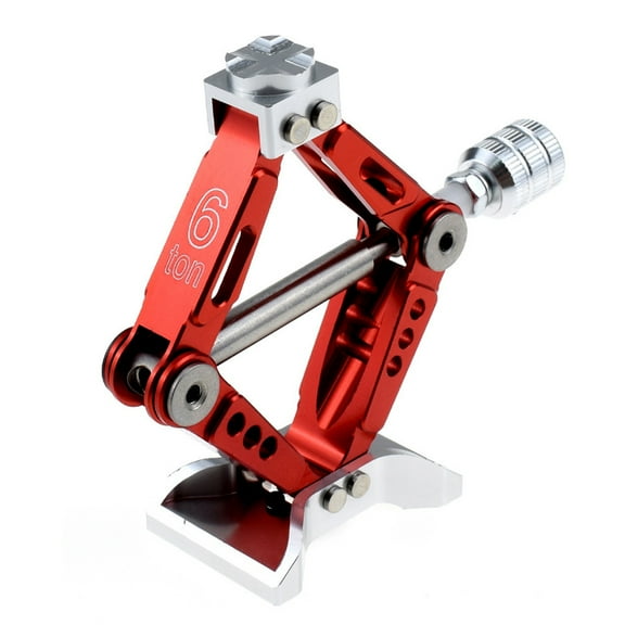 Aluminum Alloy Adjustable Scissor Jack for 1/10 RC Crawler Car Enhance Authenticity, Red
