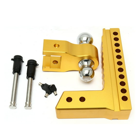 Aluminum Alloy Adjustable Trailer Arm 2.5-10 Inch Square Mouth with Pin Gold Trailer Arm ,Secure All-In-One Ball Hitch