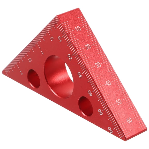 Aluminum Alloy Angle Ruler Thickening Height Rule Metric Inch Carpenter's Ruler Diy Woodworking Tools (Red)
