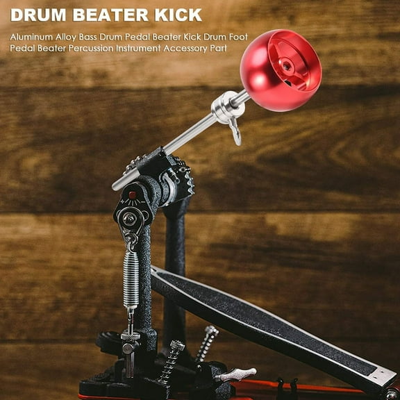 Aluminum Alloy Drum Pedal Beater Kick Drum Foot Pedal Beater Percussion Instrument Accessory Part,Red