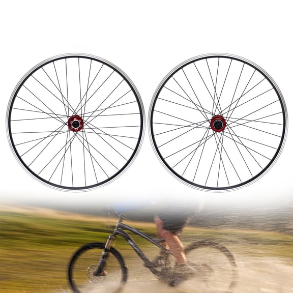 Aluminum Alloy Bicycle Wheelset, Front and Rear Wheels with 2+4 Bearings, Double Six-Hole Disc Brakes, Easy Installation, Stylish and Safe Ride