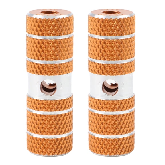 Aluminum Alloy Bike Pegs Mountain Bike Pedals Cycling Rear Stunt Pegs with Anti-Slip Design 70mm Length 9mm Inner Diameter 23mm Outer Diameter for Mountain Bike Bicycle Front Rear Axles(Orange)