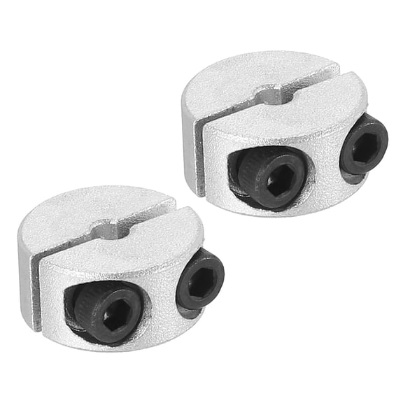 Aluminum Alloy Bore 3mm Double Split Shaft Collar 16mm OD 19mm Thickness with Set Screw, Silver 2 Pack