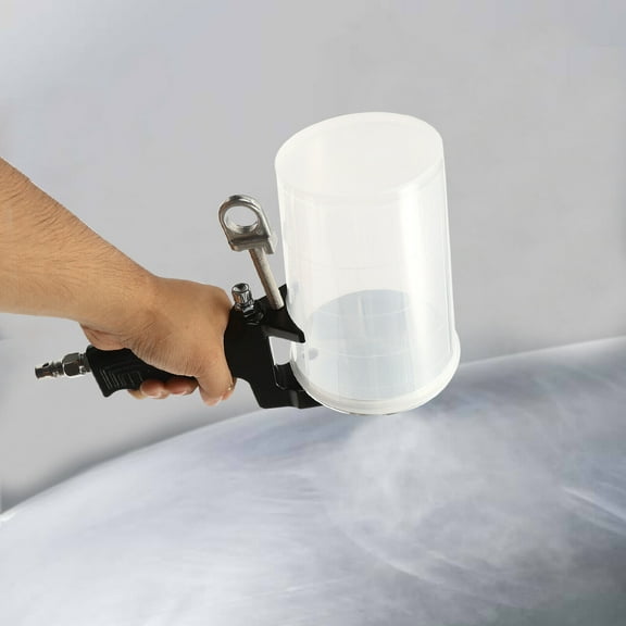 Aluminum Alloy, Brass, And PP Handheld Air-powered Gel Coat Spray Gun With 2* 1000ml Cups Adjustable Trigger