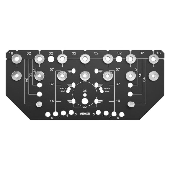 Aluminum Alloy Cabinet Hardware Hole Drilling Template with 1/4 and 3/16 Inch Drill Bits for Cabinet Doors Bookshelves Wardrobes Woodworking and DIY