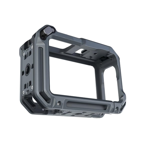 Aluminum Alloy Camera Cage for Action Camera, Protective & Expandable Frame with Cold Shoe and 1/4" Threads, Compatible with DJI Osmo Action 6