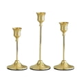 thumbnail image 1 of Aluminum Alloy Candle Holders Three-Piece Set Metal Decorative Piece Western Dining Table Wedding Holiday Decor Candlestick Set with Varied Heights for Layered Display and Romantic Ambience, 1 of 6