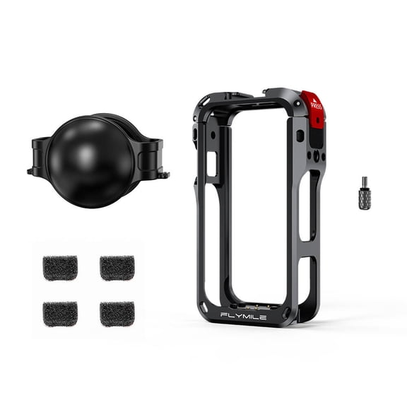 Aluminum Alloy Protective Case for Insta360 X6 Camera Metal Cage Shockproof and Drop Resistant Protective Shell Frame Cover with Lens Cap