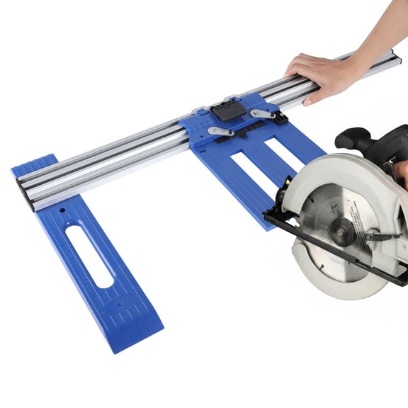 Aluminum Alloy Circular Saw Guide Rail System, Portable Rip-Cut Edge Track for Straight Cuts in Plywood/Sheet Goods, Fits Left & Right Circular Saws, Woodworking Cutting Jig for Home Improvement