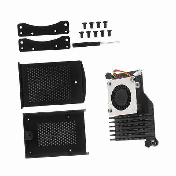 Aluminum Alloy Cooling Heat Sink Housing Case with Fan for RPI 5